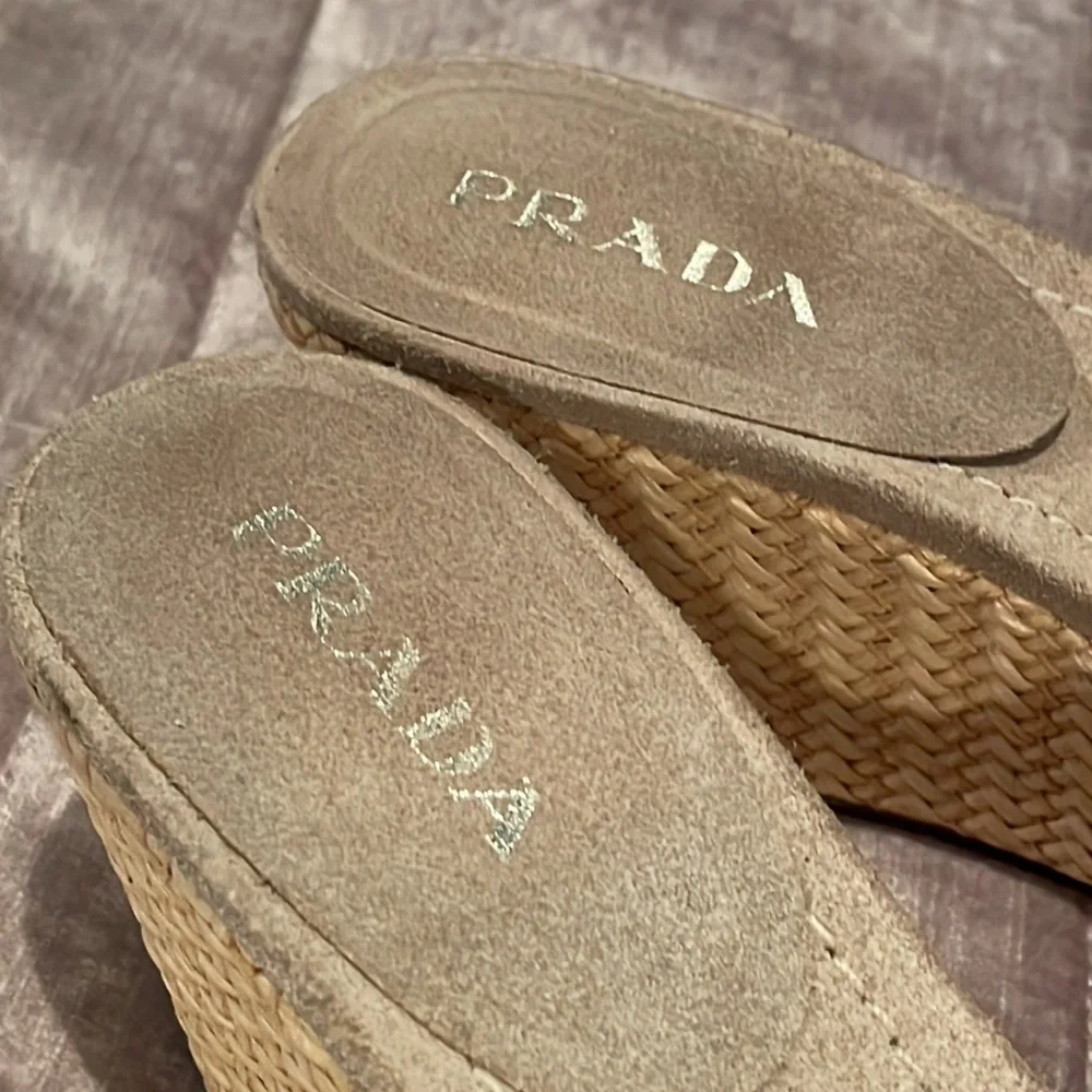 PRADA Slip On Leather Espadrilles Size 7.5